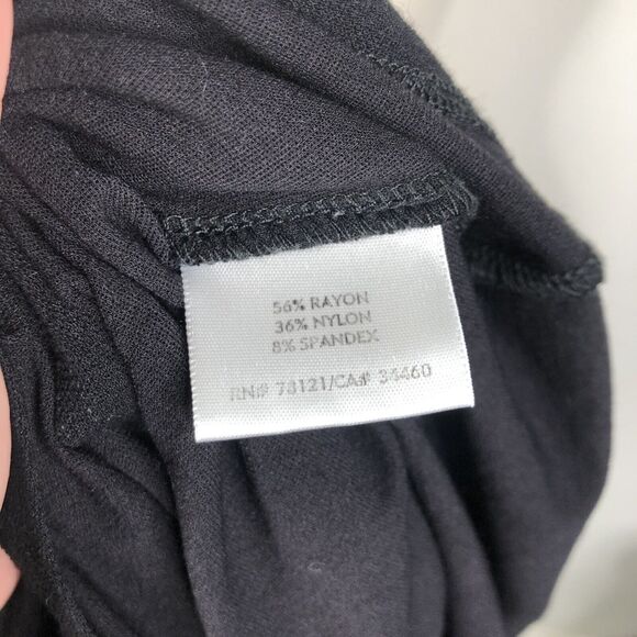 Eileen Fisher Black Twist Knot Front 3/4 Sleeves Dress Women's Size M - Picture 6 of 6